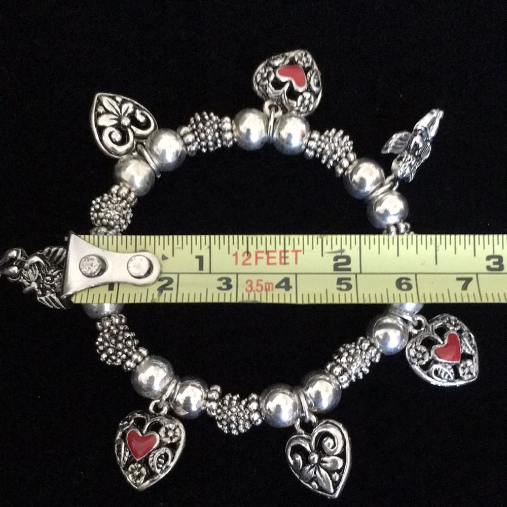 Hearts and Angels Silver Tone and Red Charm Bracelet - Picture 12 of 12
